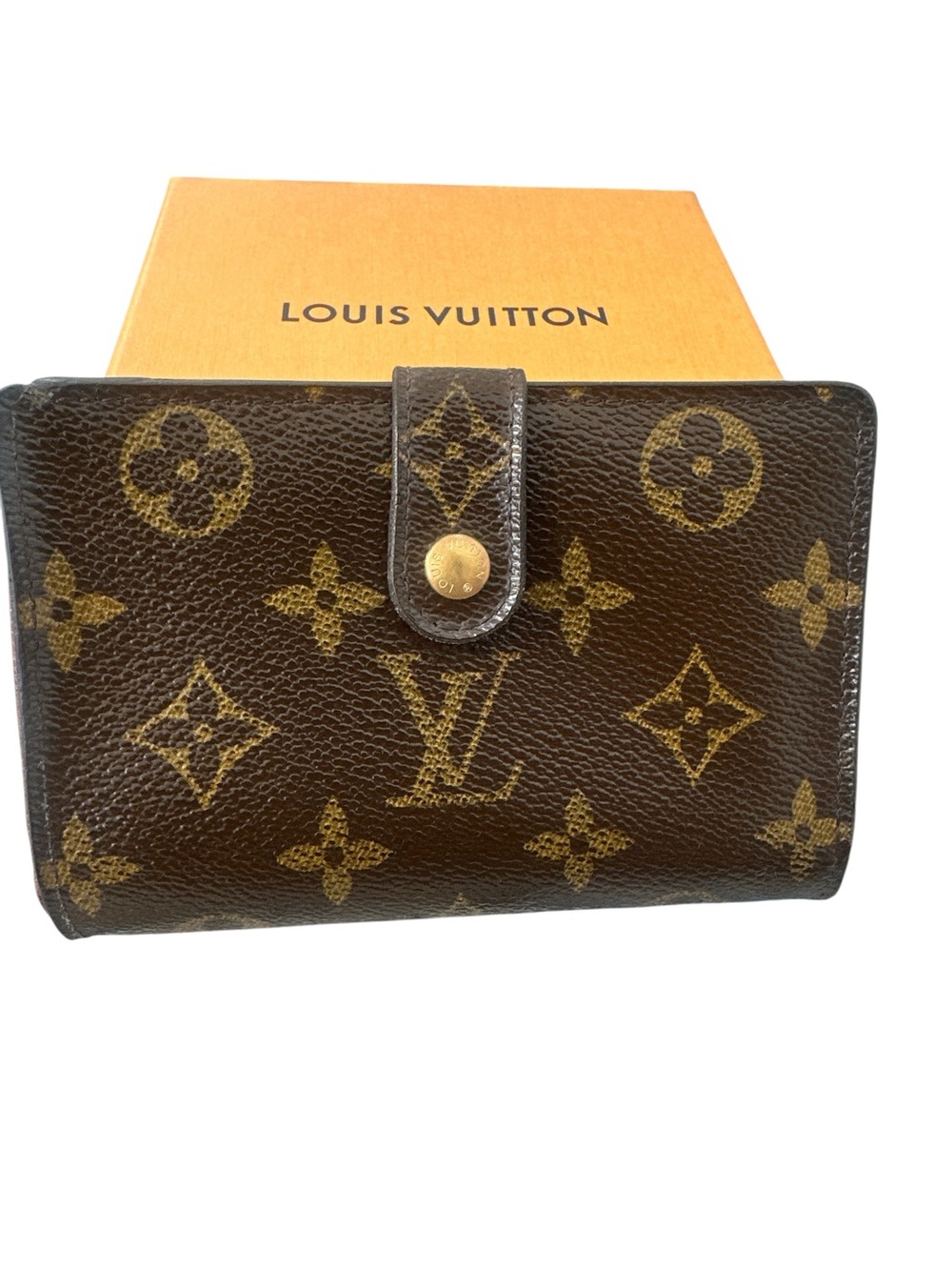 Louis Vuitton Monogram Canvas Compact Snap kisslock wallet